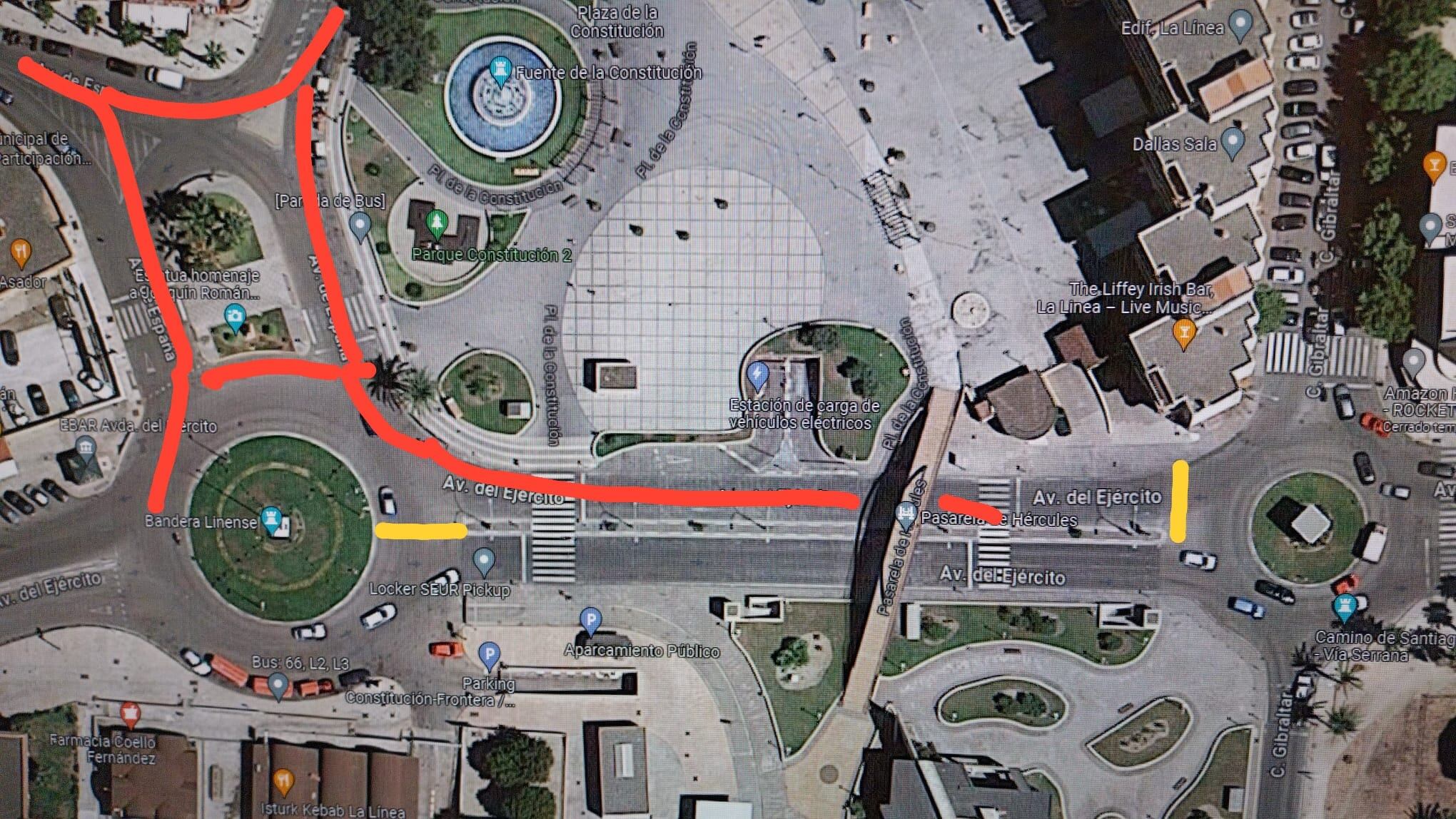 Corte de la avenida del Ejército