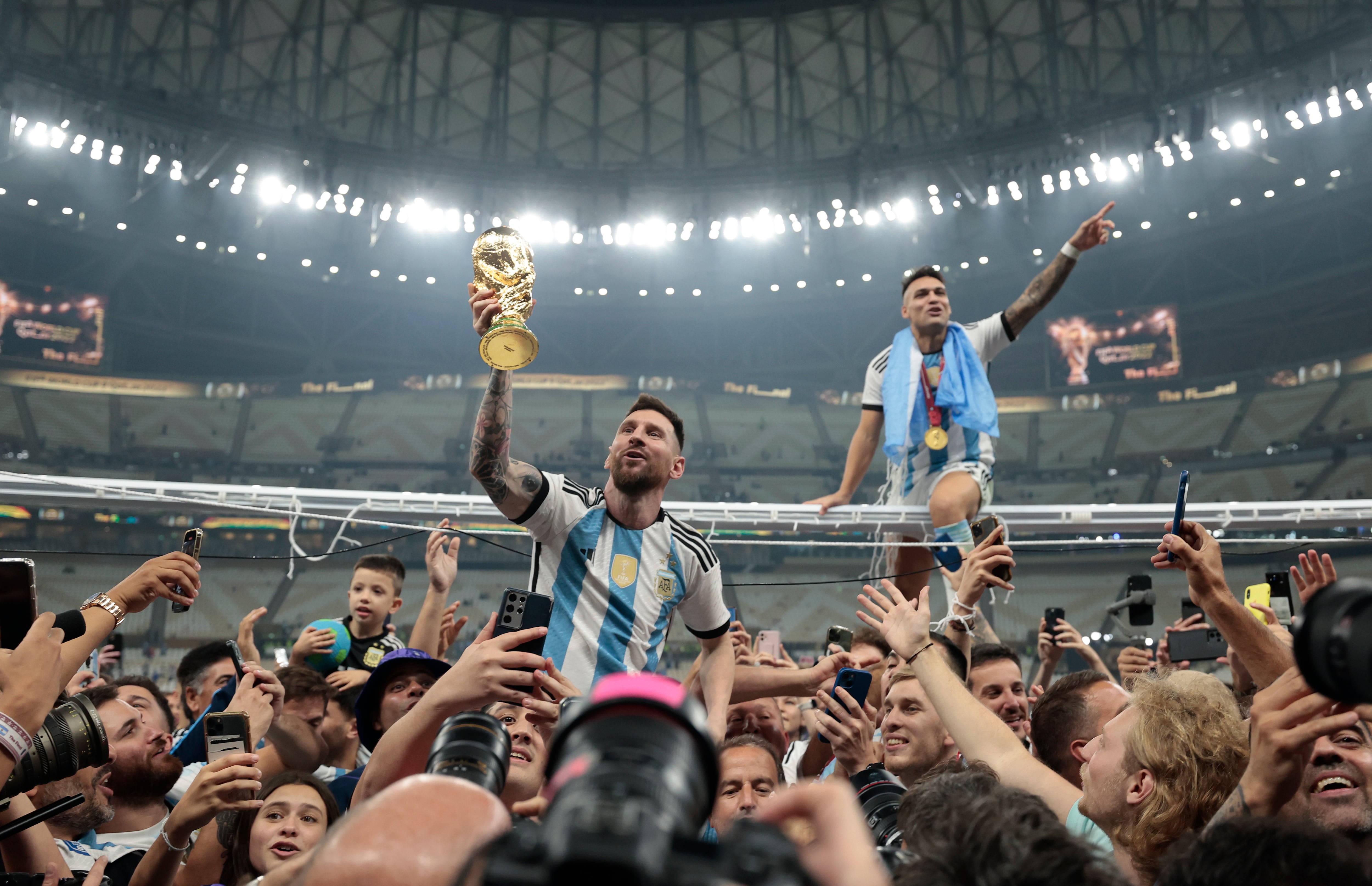 Lionel Messi celebra en la final del Mundial de Fútbol Qatar 2022