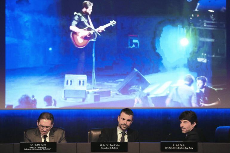 El director de la Fundació la Caixa, Jaume Giró, el conseller de Cultura , Santi Vila i el director del festival Cap Roig, Juli Guiu