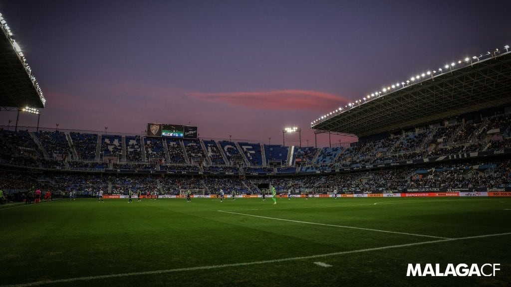 Imagen de un partido en La Rosaleda