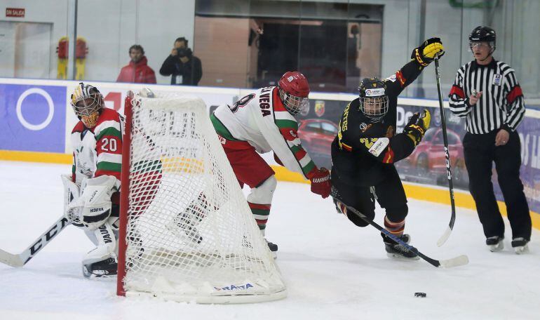 Partido de Hockey Hielo entre España y México del Campeonato del Mundo del Grupo B de la Segunda División, en Pulianas (Granada)