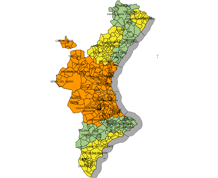 Mapa de alertas meteorológicas