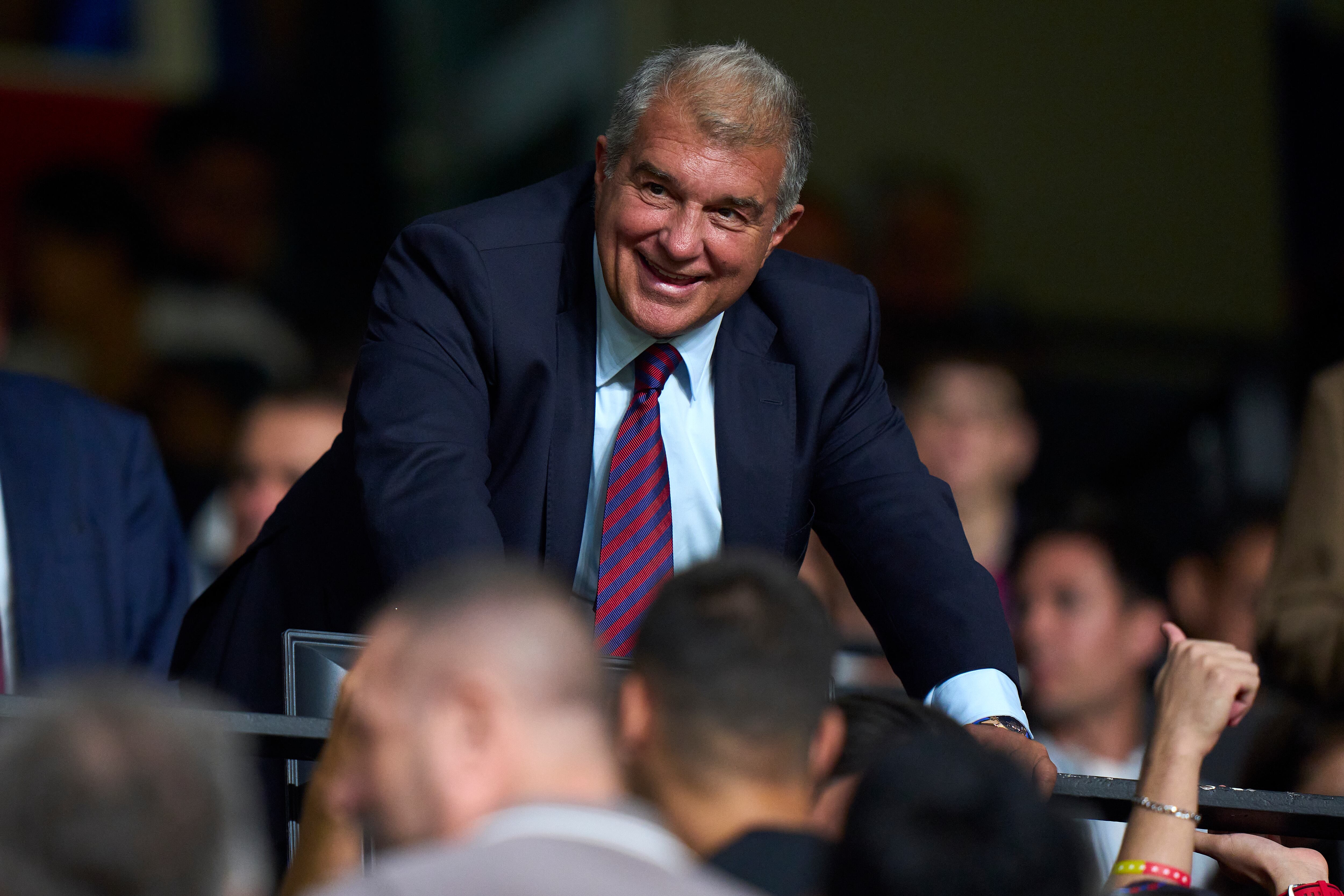 Joan Laporta, presidente del Barça, en el palco.