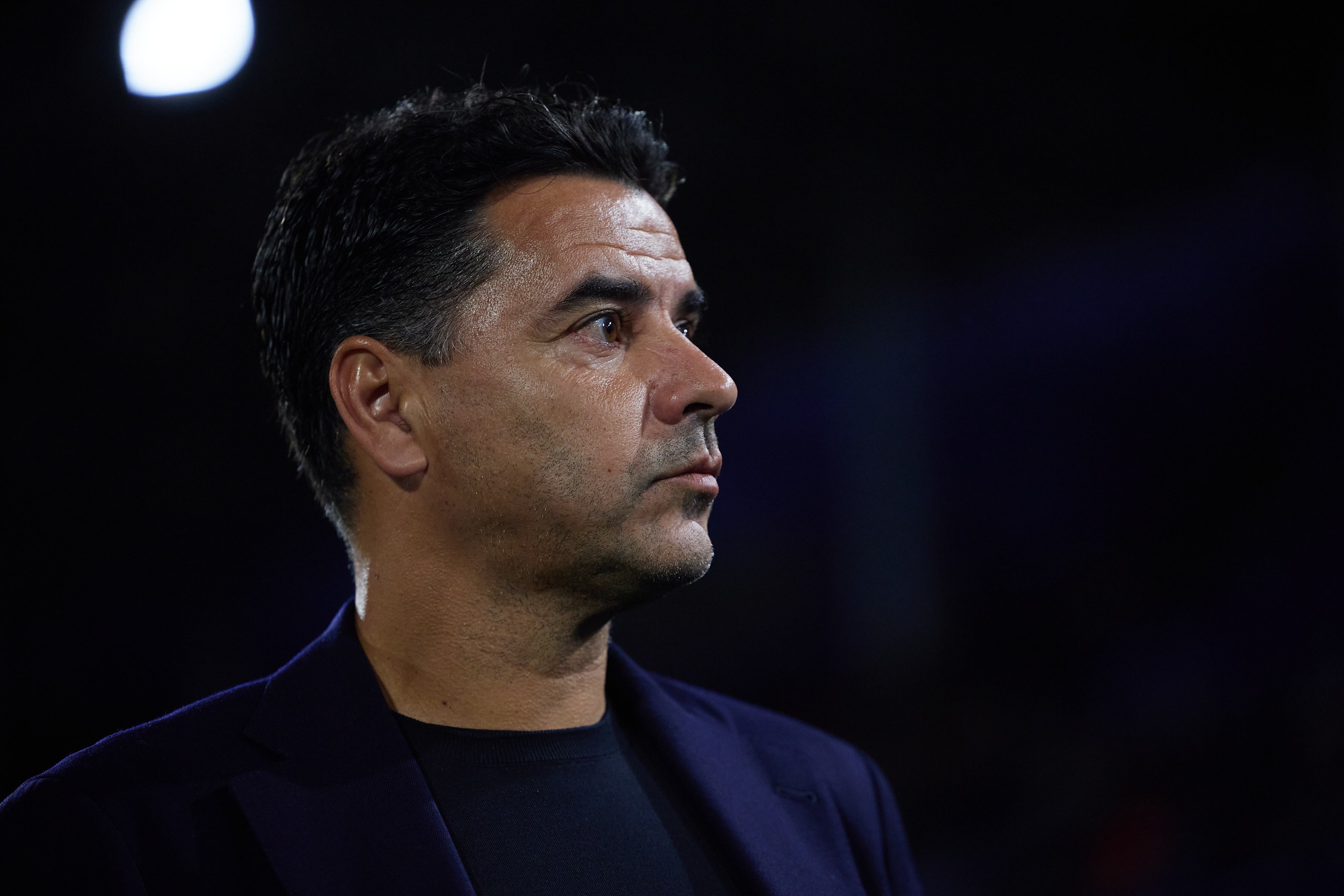 Míchel, durante el Getafe-Girona de LaLiga EA Sports