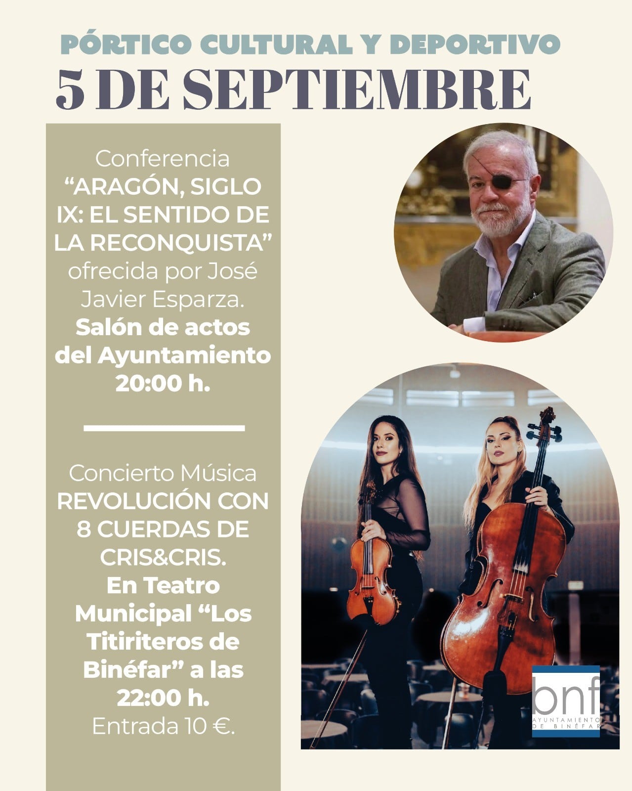 Cartel Pórtico Cultural Binéfar 2025.
