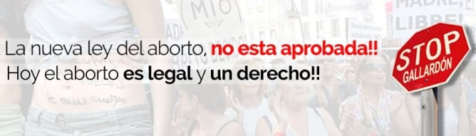 Banner contra la Llei Gallardón que mostren moltes clíniques privades