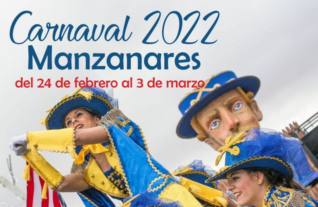 Imagen del cartel anunciador de los próximos carnavales de Manzanares (Ciudad Real) 