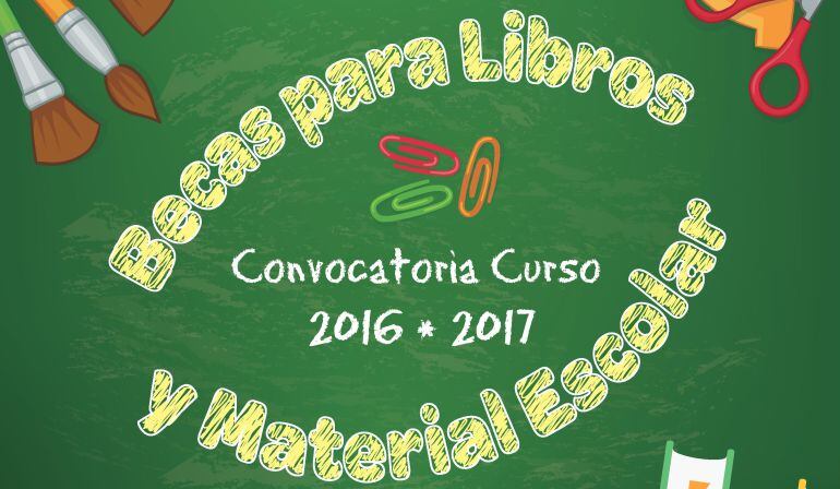 Cartel de becas para libros y material escolar de Tres Cantos