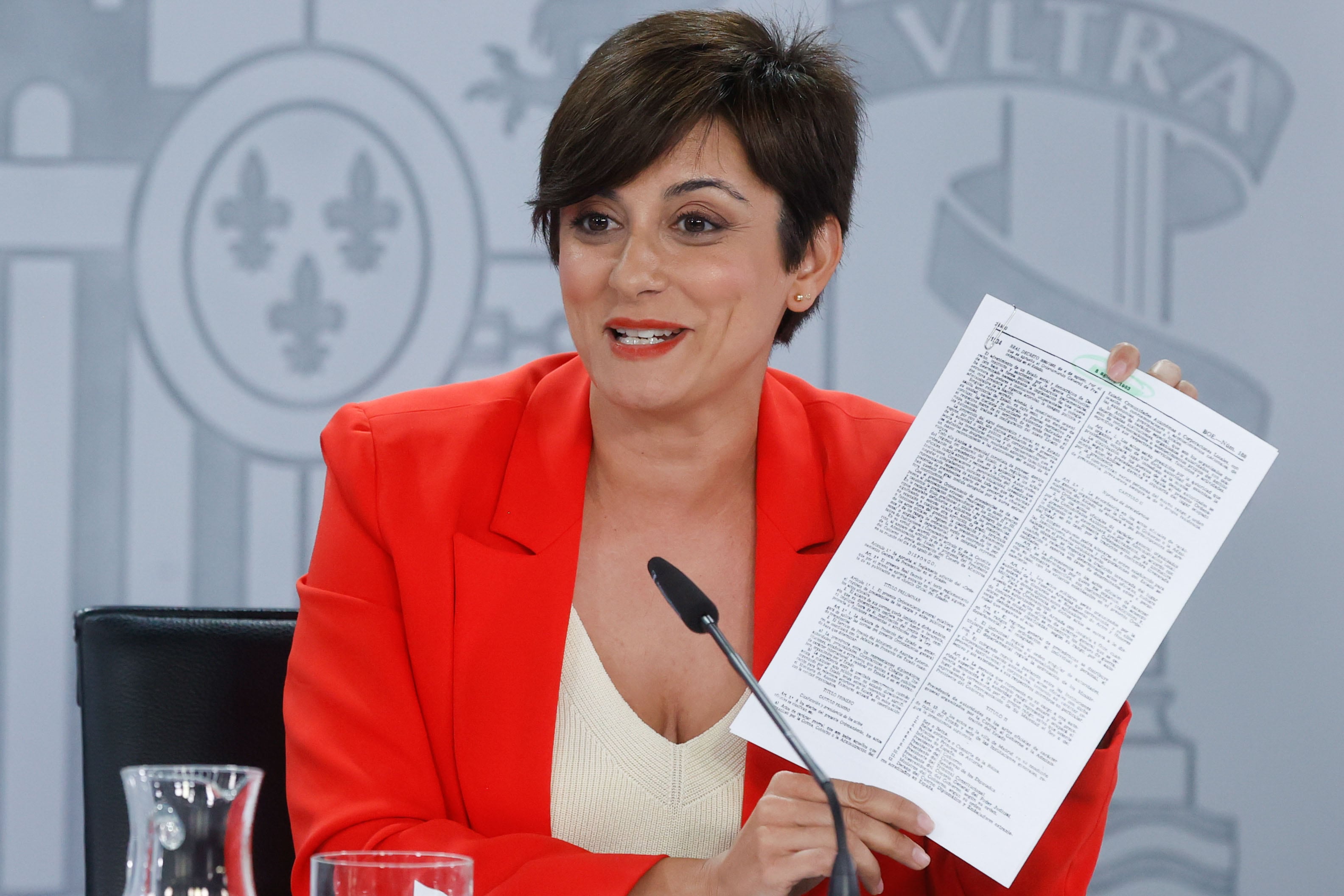 La ministra de Política Territorial y Portavoz del Gobierno, Isabel Rodríguez.