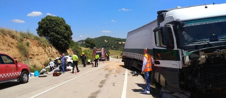 Lugar del accidente entre Albalate de las Nogueras y La Frontera.