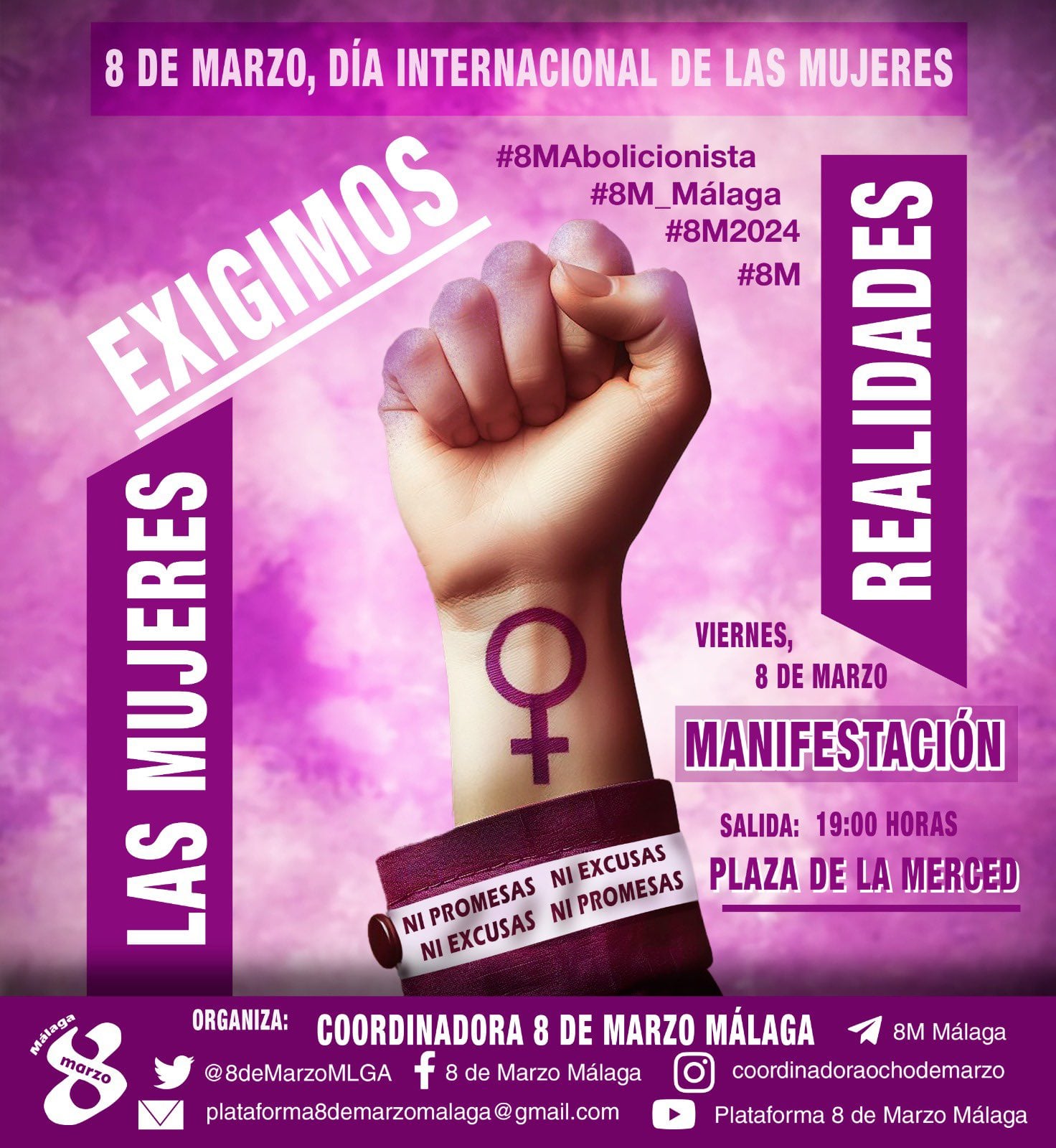 Cartel de la marcha convocada para este viernes en Málaga