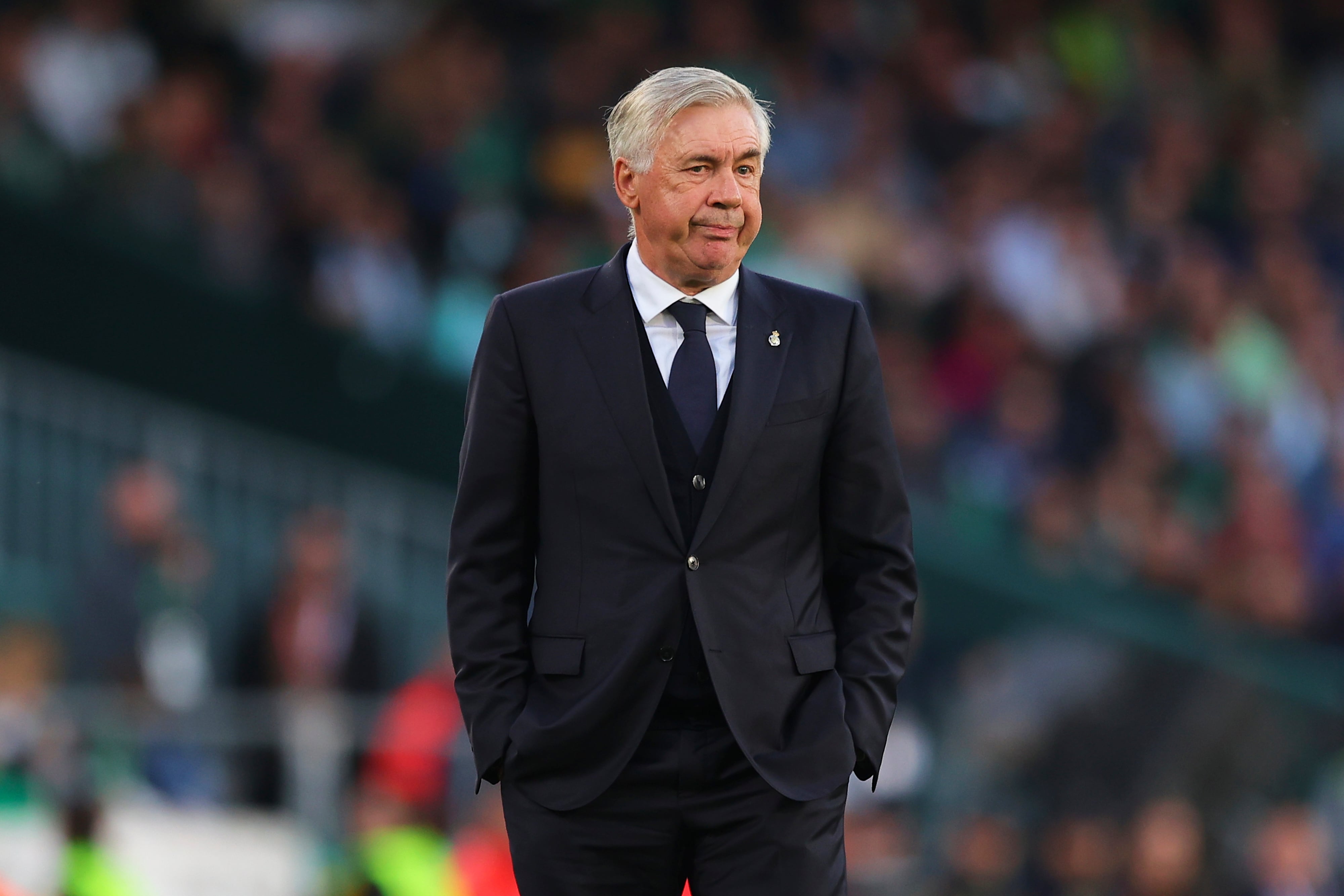 Ancelotti, en el partido entre Real Betis y Real Madrid