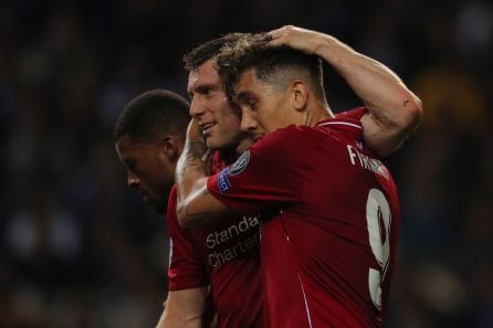 Roberto Firmino celebra el 1-3