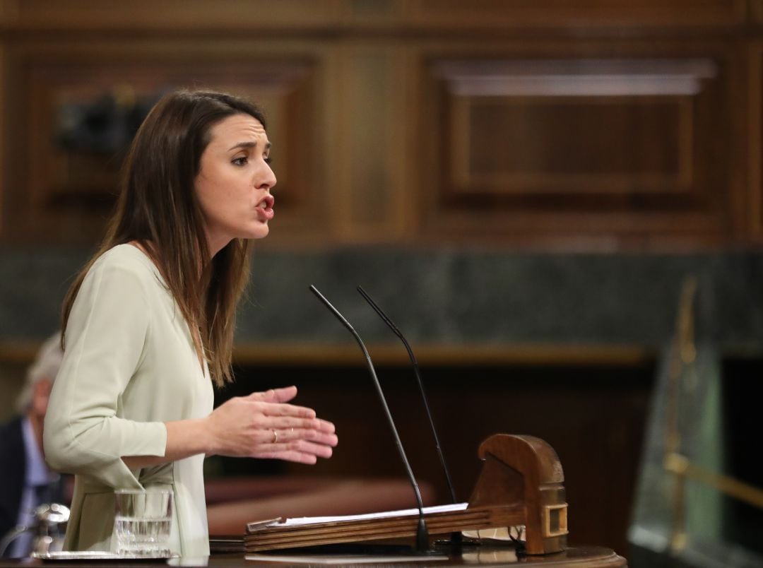 Irene Montero, en la última sesión de control al Gobierno.