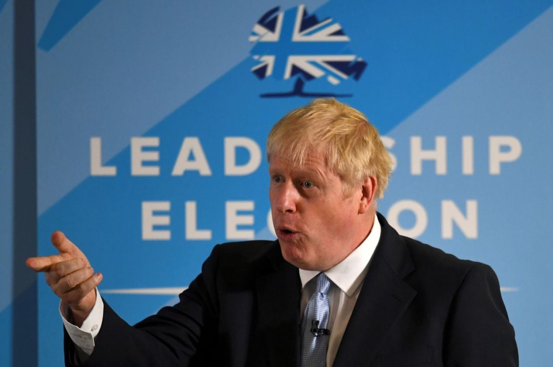 El conservador Boris Johnson durante un acto en Exeter este viernes.