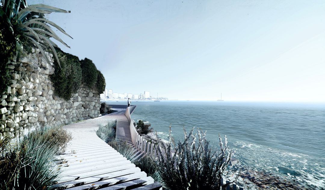 Imagen del proyecto ganador del paseo litoral a su paso por la zona de la Albufereta