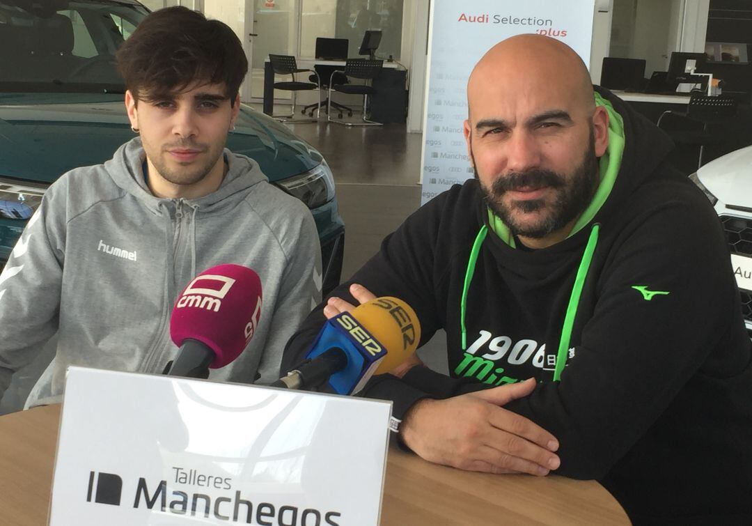 Manu Díaz y Lidio Jiménez en la rueda de prensa previa al partido ante Puente Genil