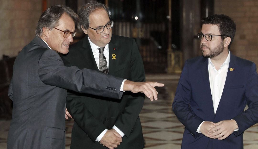 Artur Mas y el resto de acusados han sido recibidos por el president Torra