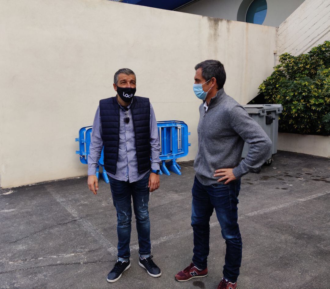 Cubillo junto a Carmelo, en el Rico Pérez