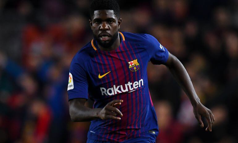 Umtiti durante un partido de liga. 