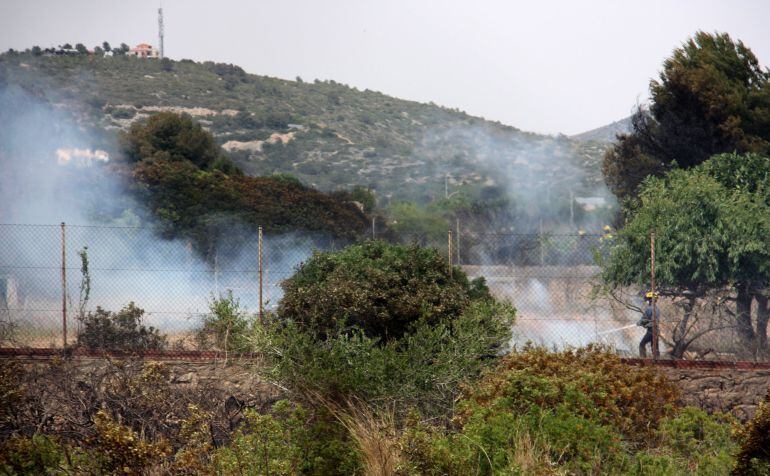 Incendio controlado en una finca de Sitges.