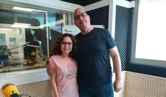 Tania y Rafael en los estudios de Cadena SER Ciudad Real