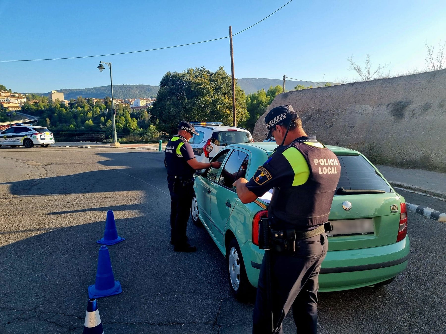 Una imagen de archivo de uno de los controles de la Policía Local de Alcoy