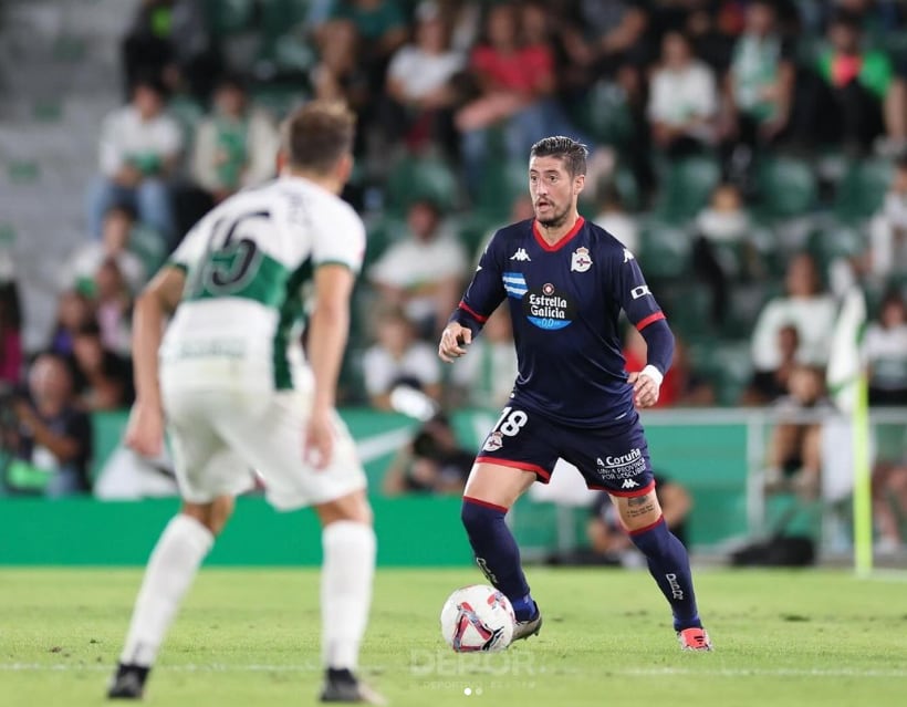 Sergio Escudero en su debut con la camiseta del Deportivo este pasado domingo