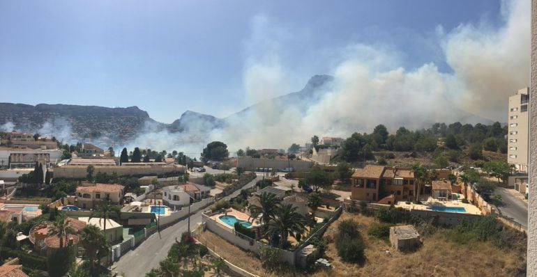 Zona afectada por el incendio forestal declarado en Calp