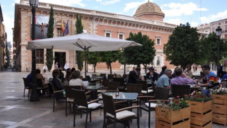 Terraza del centro de la ciudad de Valencia