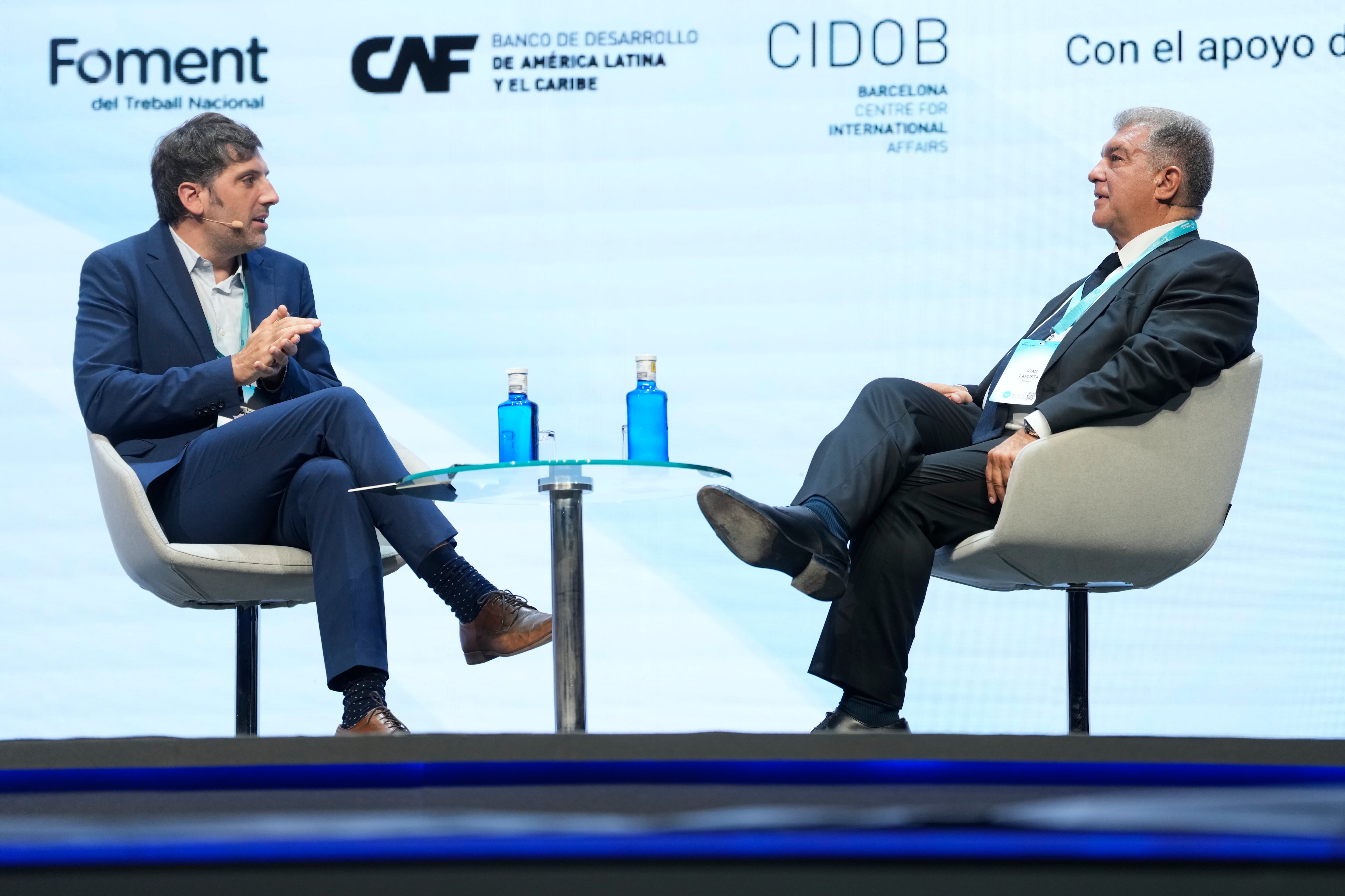 Joan Laporta amb el periodista Iu Andrés, de SER Catalunya