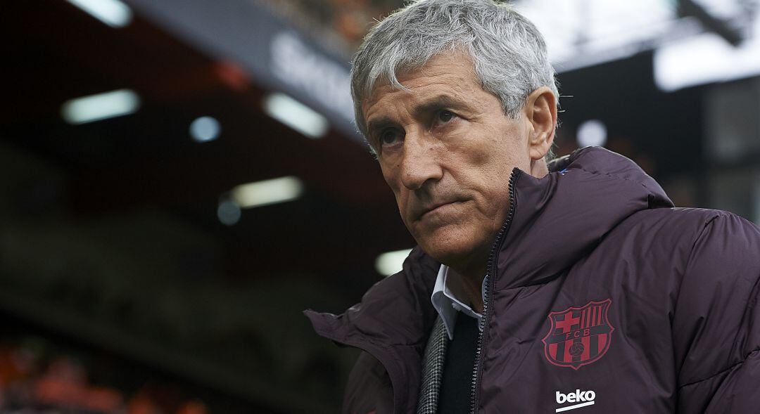 El entrenador del Barcelona Quique Setién.