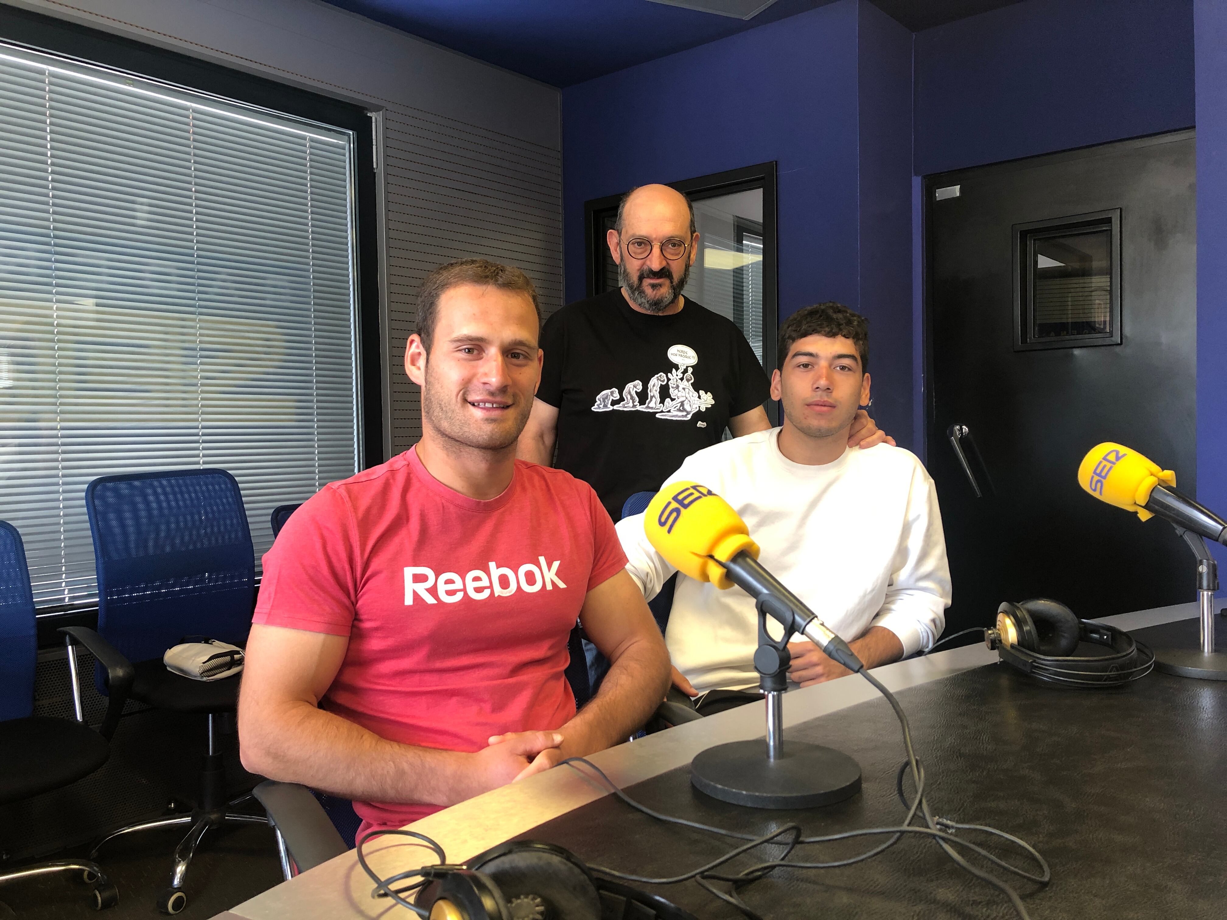 Carlos Fernández, Antonio Barreñada y &#039;Chelín&#039; en los estudios de Radio León