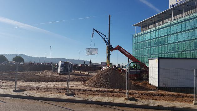 Imagen de las obras de construcción del supermercado la pasada semana.