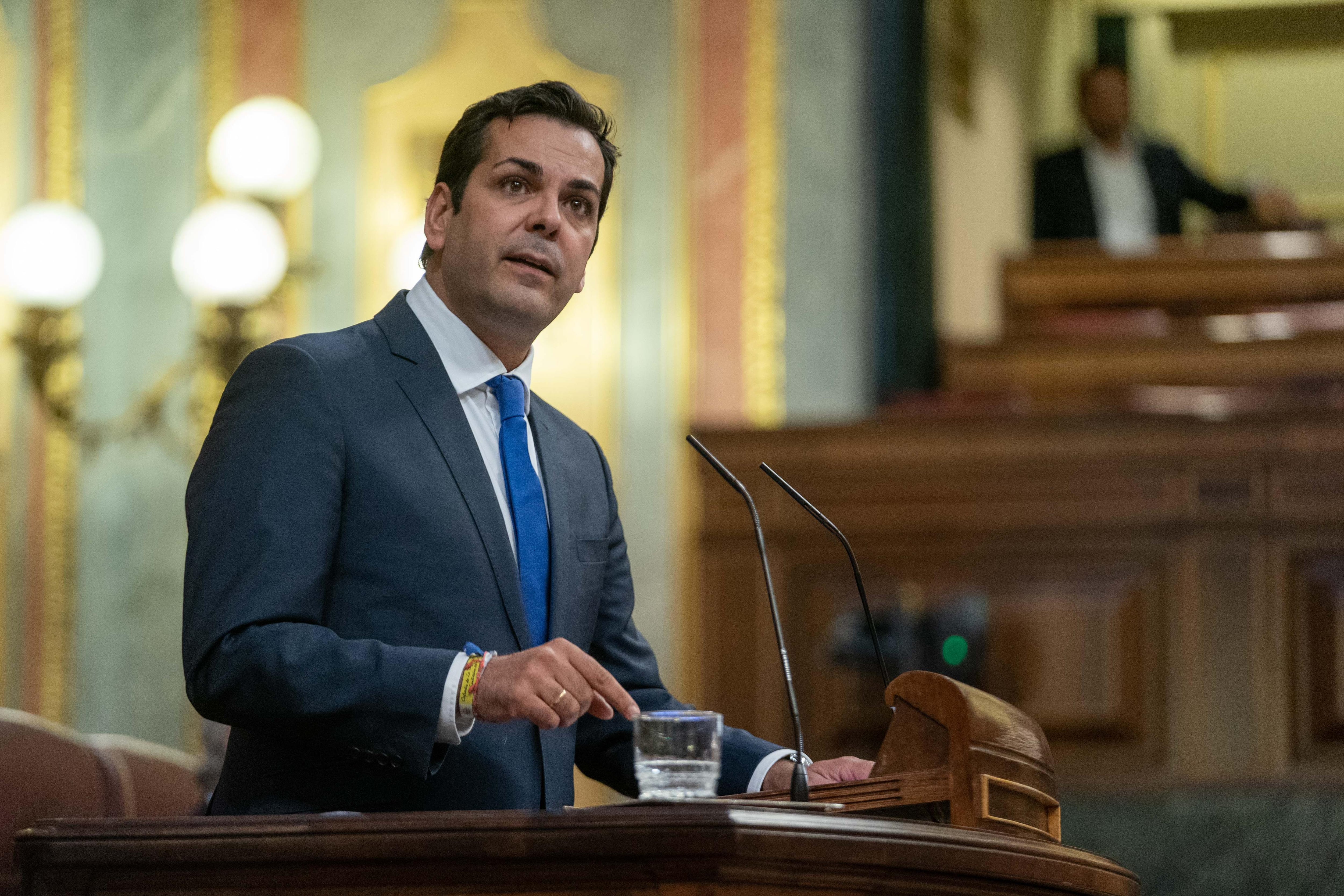 Juan Diego Requena, político jiennense del PP, en la tribuna del Congreso de los Diputados