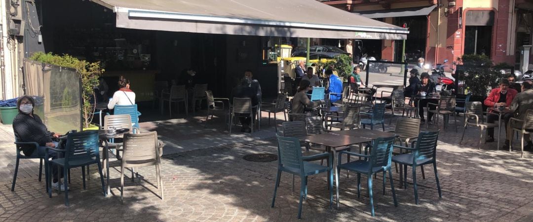 Terraza en la plaza de Vigo