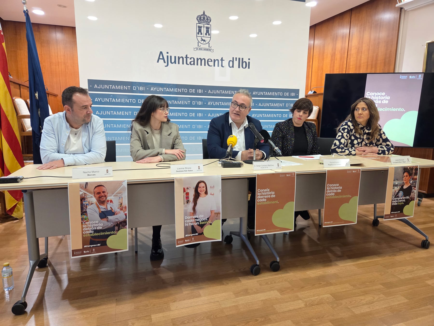 Imagen de la presentación de la campaña que tuvo lugar en el Ayuntamiento ibense
