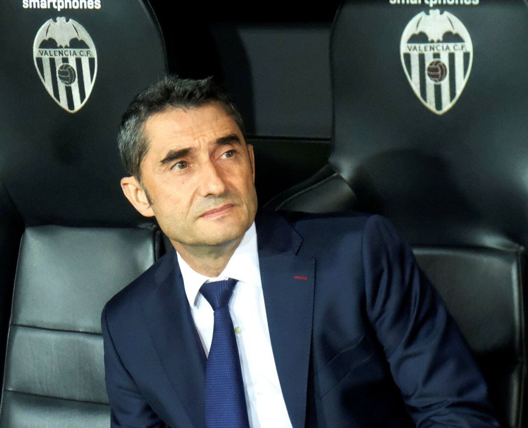 Ernesto Valverde en Mestalla. 