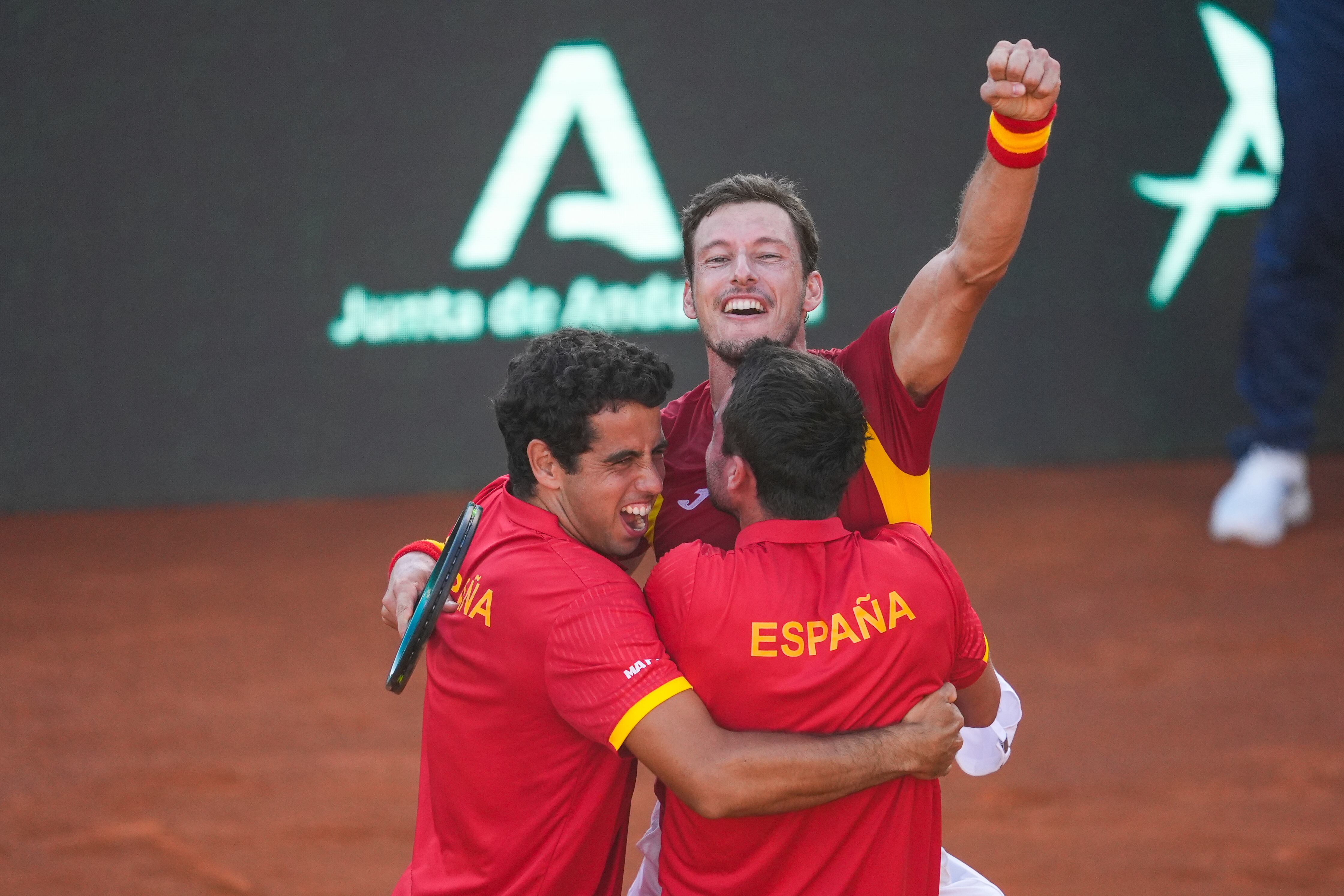 España celebra su pase a la final de la Copa Davis