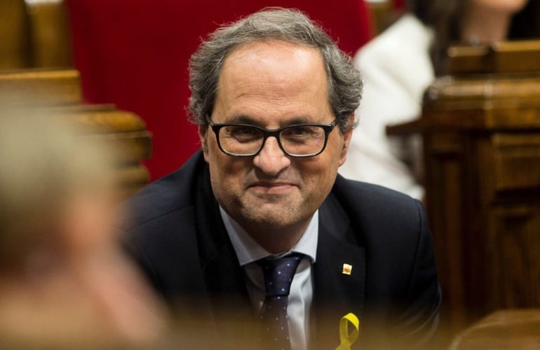 El presidente de la Generalitat, Quim Torra, en el Parlament de Catalunya