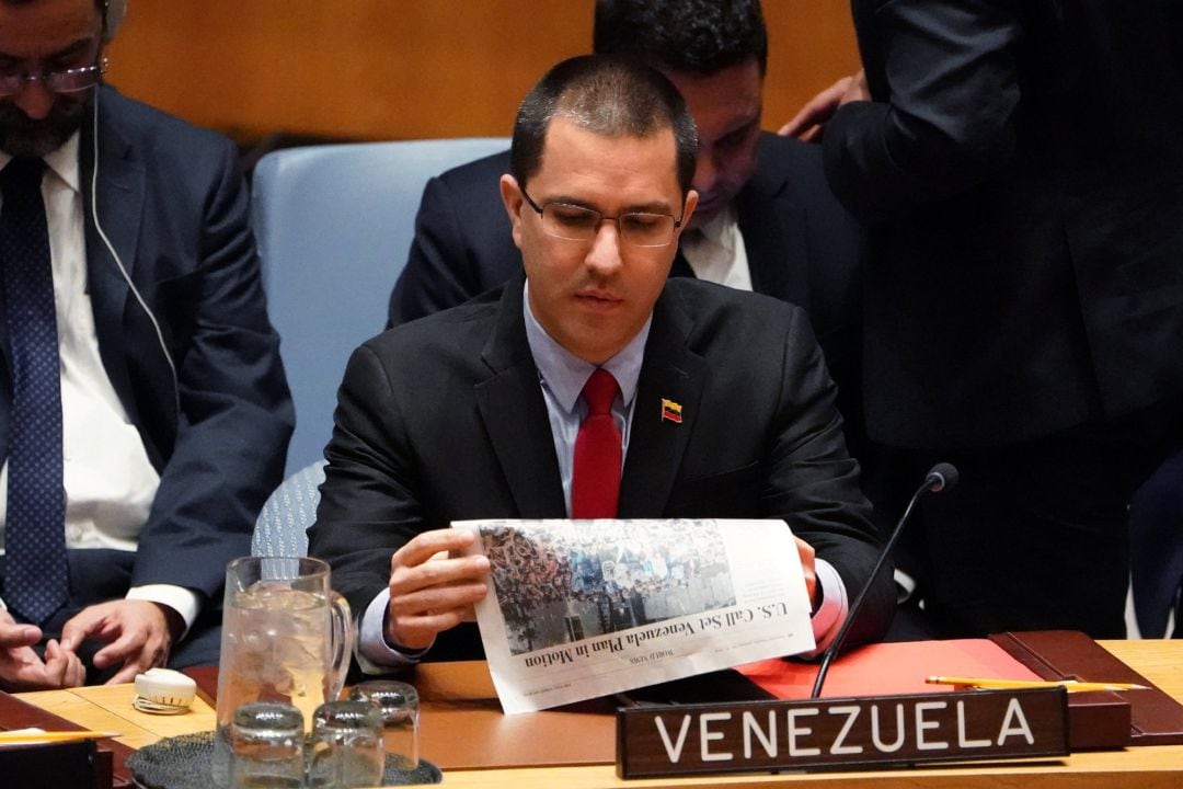 El ministro de Asuntos Exteriores, Jorge Arreza, durante su intervención en el Consejo de Seguridad de la ONU