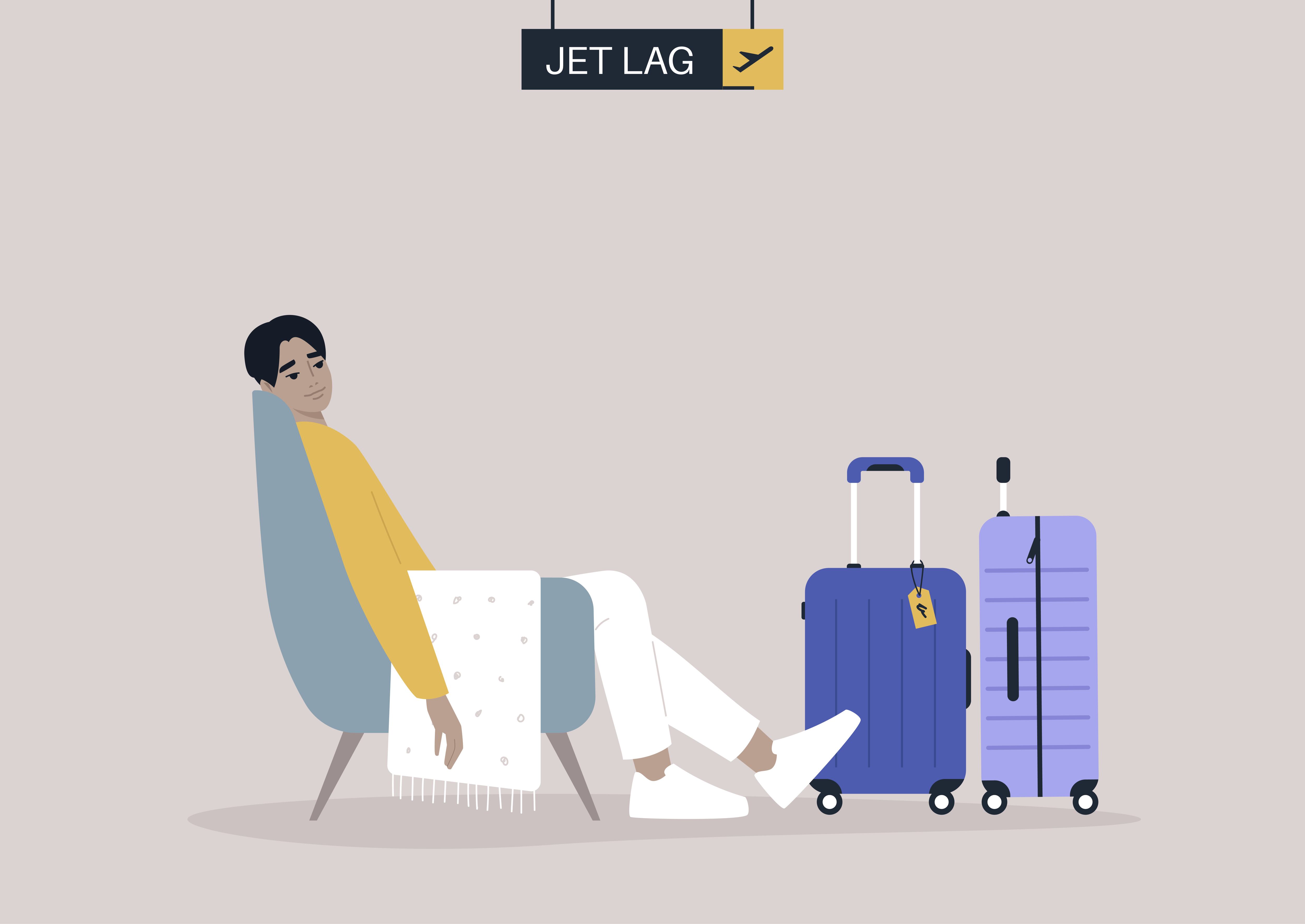 Ilustración sobre el jet lag