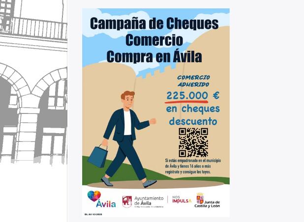 Imagen promocional campaña cheques de comercio Compra en Ávila