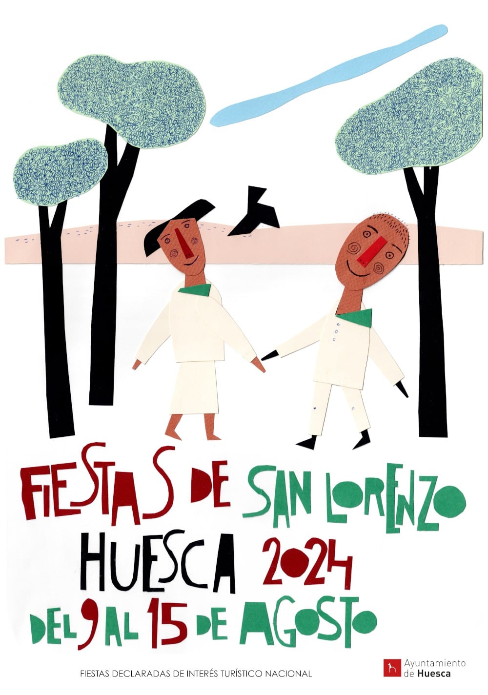 Cartel Fiestas de San Lorenzo 2024 (Huesca), obras del ilustrador Antonio Santos