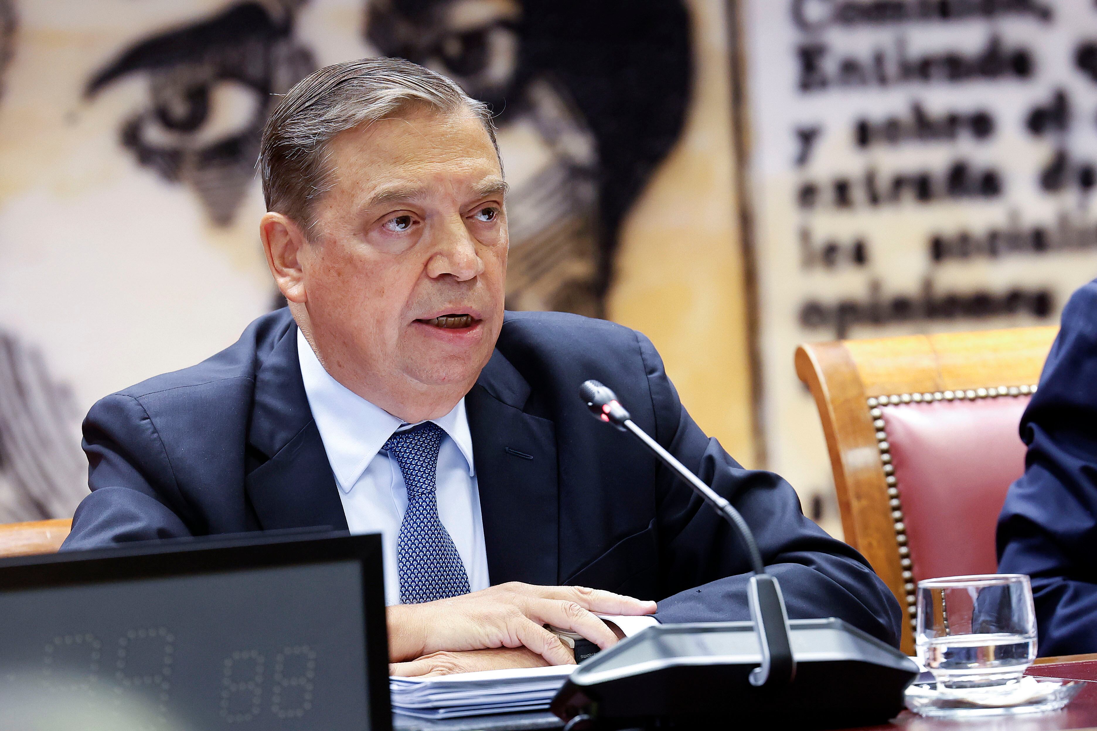 El ministro de Agricultura, Pesca y Alimentación, Luis Planas, comparece ante el Senado este viernes. EFE/ J.P. Gandul
