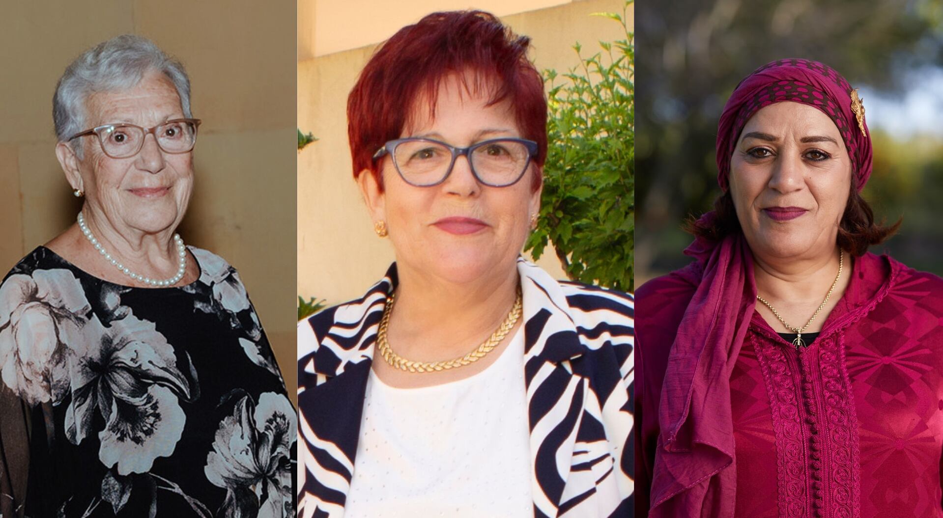 Trini Vidal, Enriqueta Martínez y Naima Ben Maarouf.