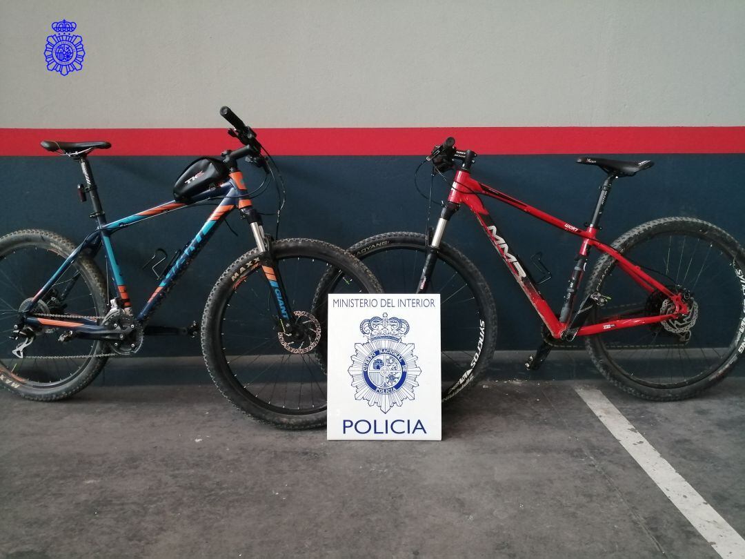Imagen de las bicicletas robadas y recuperadas por la Policía