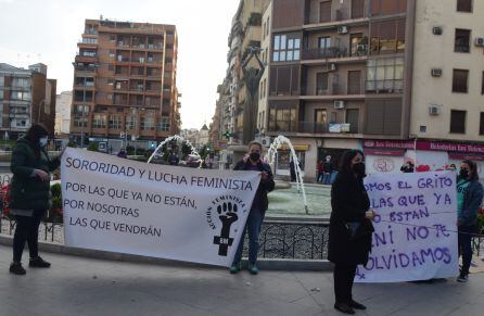 Acción Feminista, durante su reivindicación en el Paseo de Linarejos