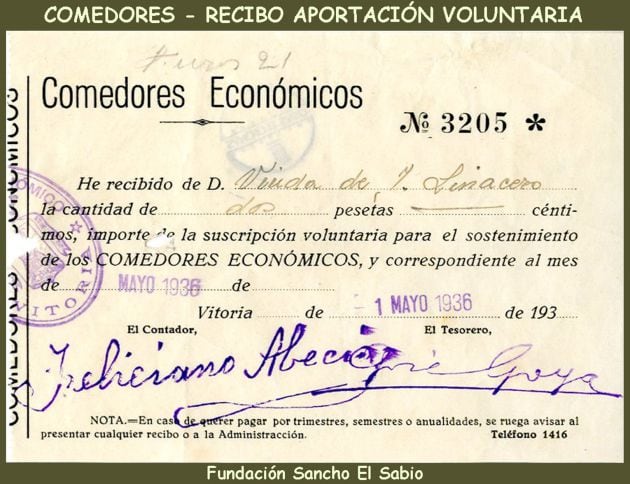 Recibo aportación voluntaria