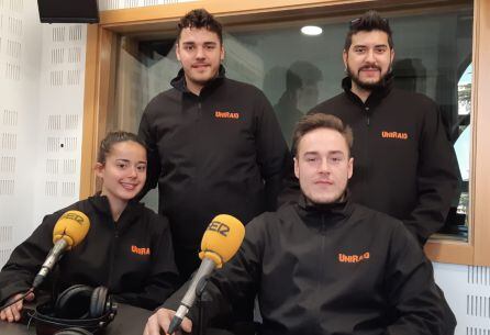 Andrea, Fernando, Adrián y Erik en los estudios de &#039;Hoy por Hoy Madrid Sur&#039;